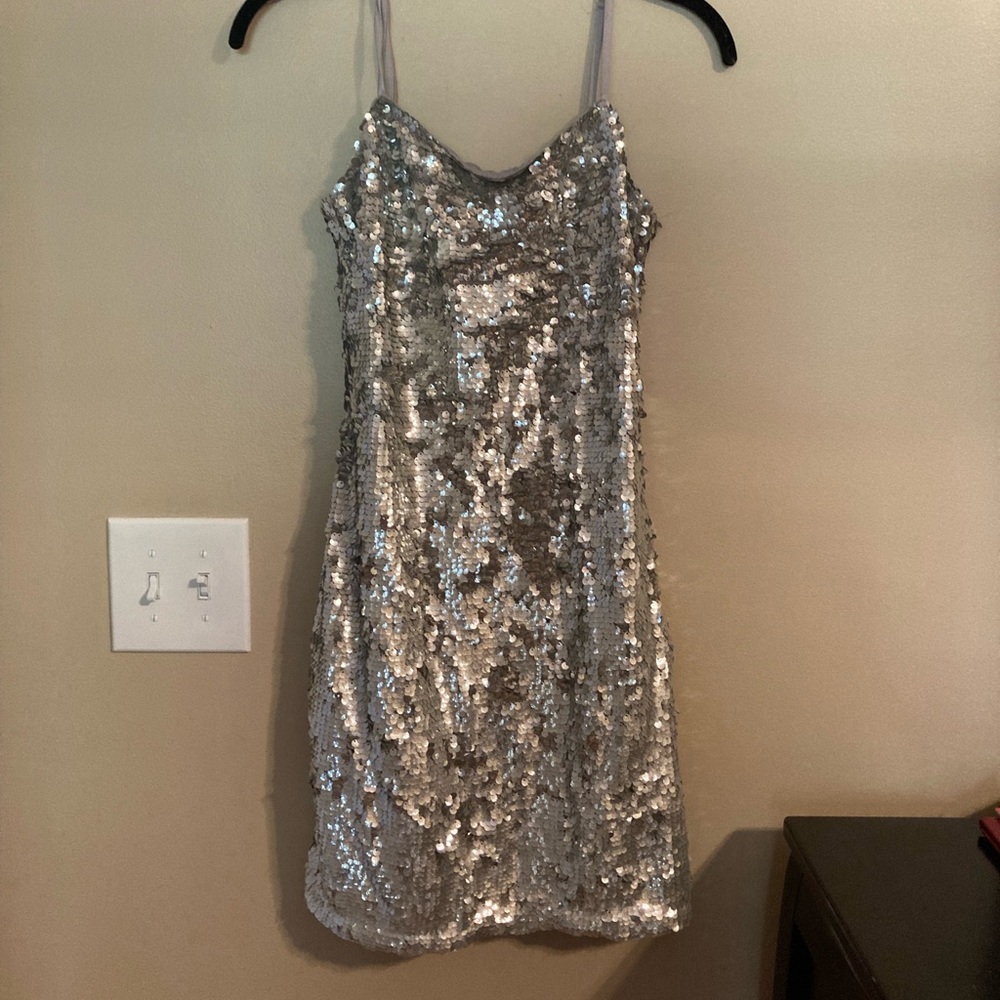 Silver Sequin Dress
